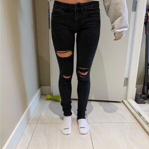 The Kooples Black Ripped Skinny Jeans